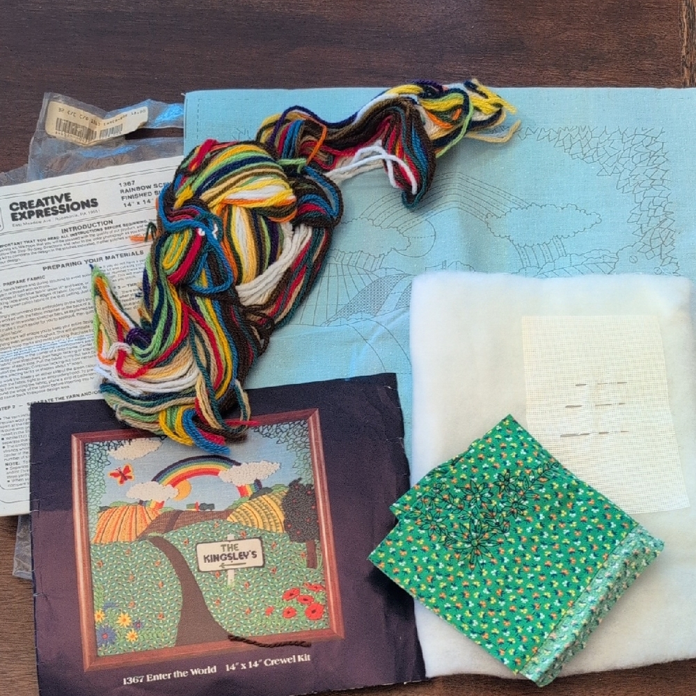 Vintage Creative Expressions Rainbow Crewel Kit 1367 Enter The World New 1980